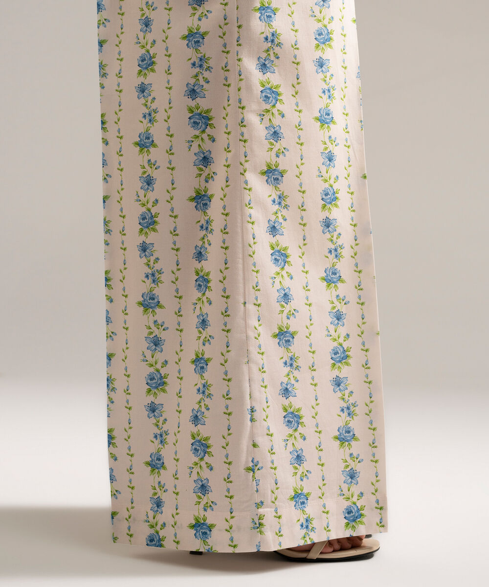 Women's RTW Cambric Printed White Culottes