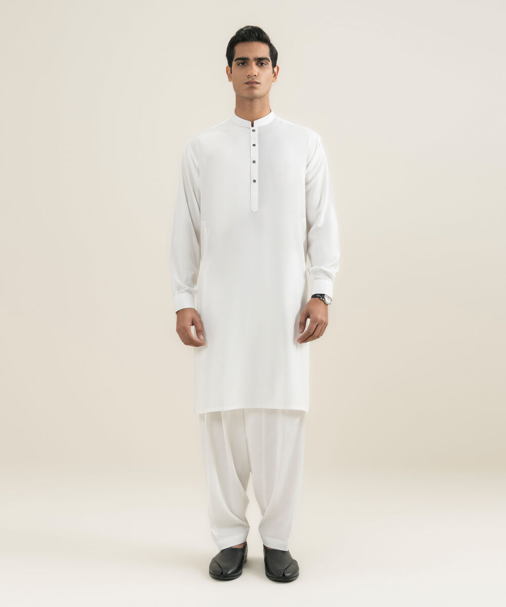 Men's off white Wash & Wear Kameez Shalwar