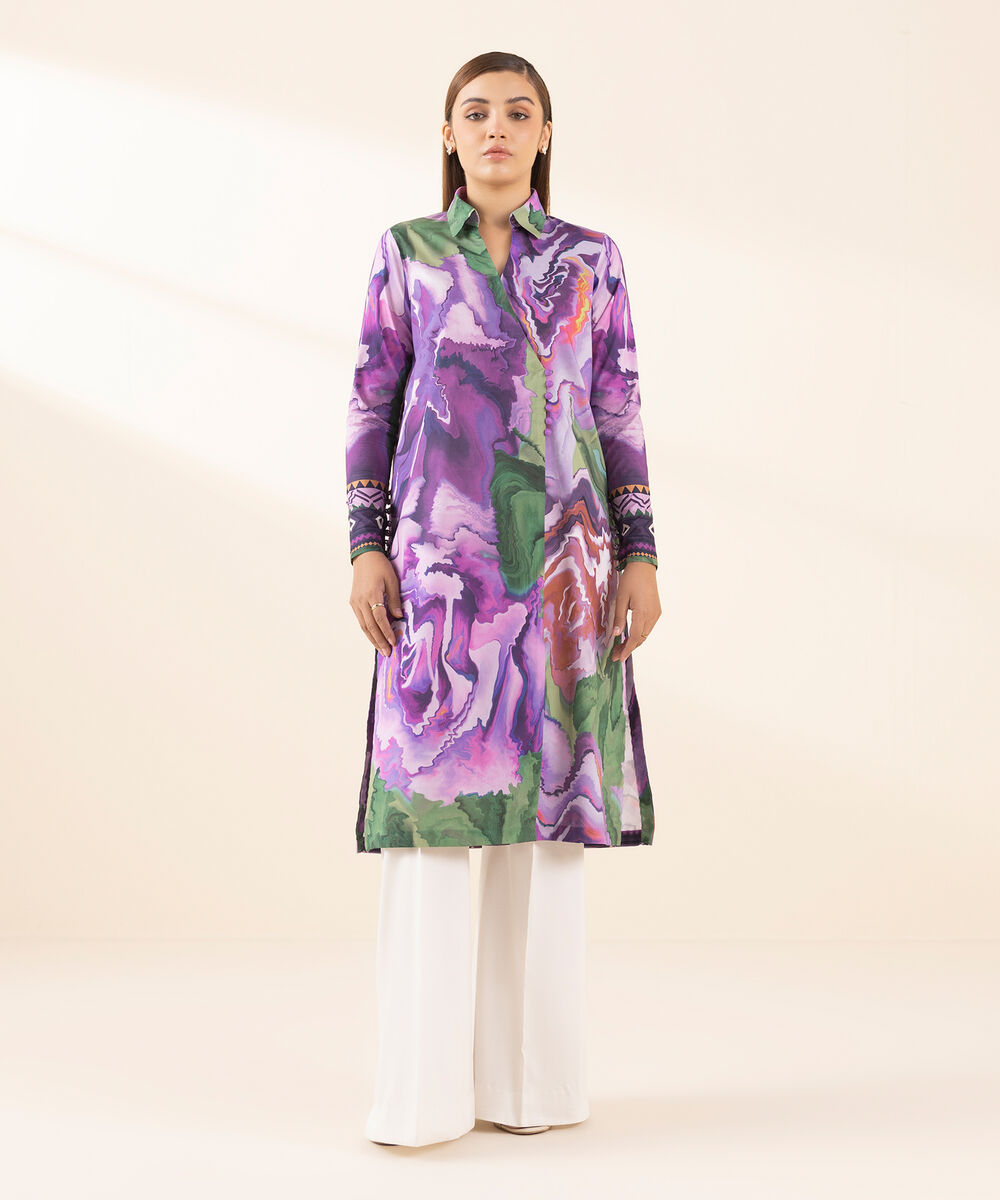 Women's Unstitched Lawn Printed Multi Shirt