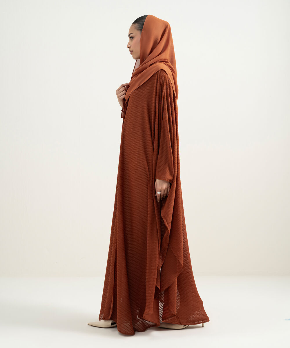 Women's Rust Kaftan Abaya Set