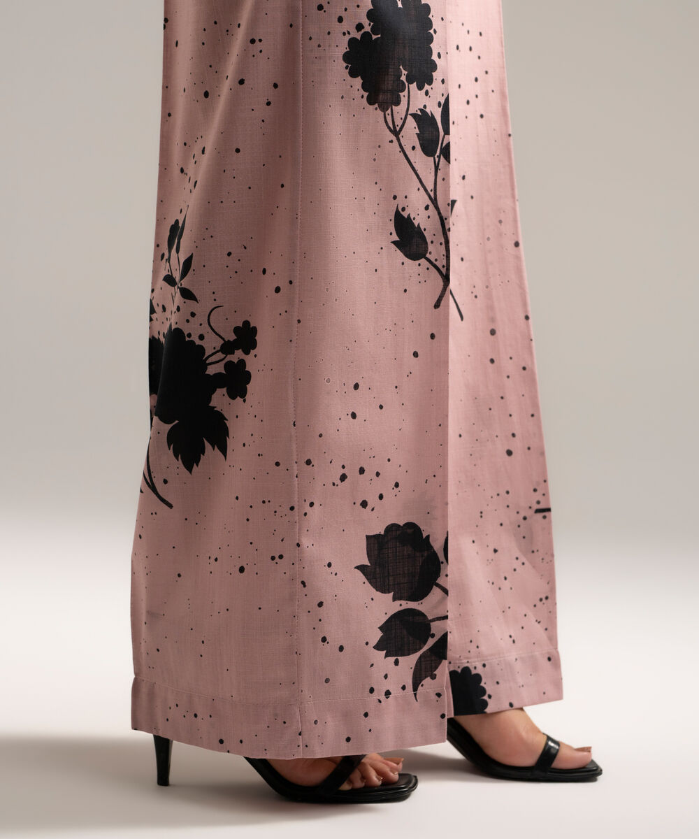 Women's RTW Cross Hatch Printed Light Mauve Culottes
