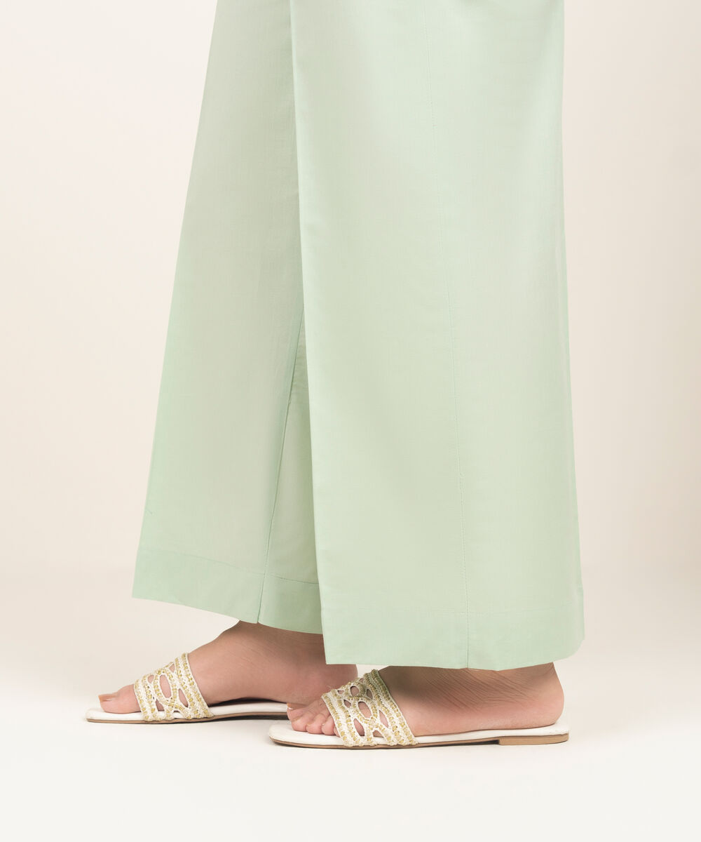 Women's RTW Lawn Solid Green Culottes