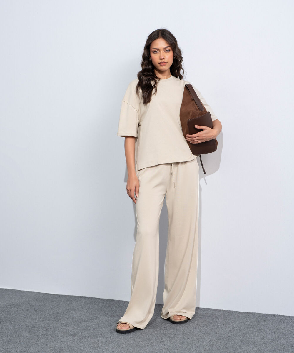 Women's Western Beige Pull-On Supima Trousers