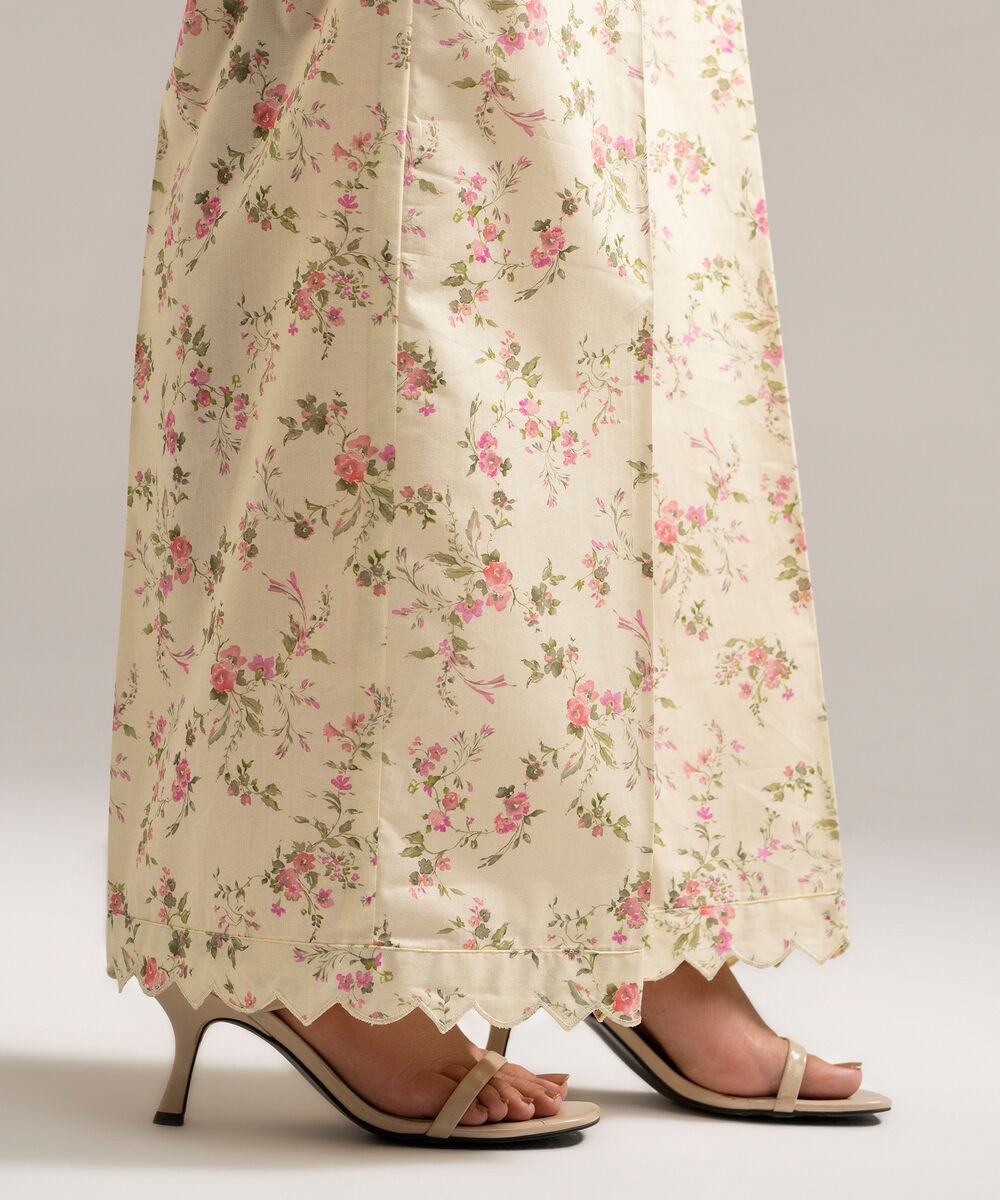 Women's RTW Cambric Printed Pale Yellow Culottes