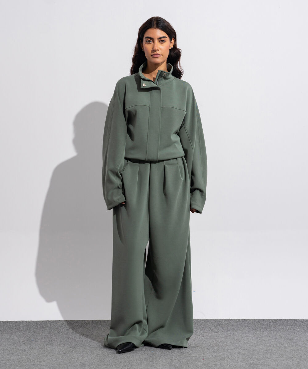 Women's Western Wear Grey Soft-Lux Pleated Trousers