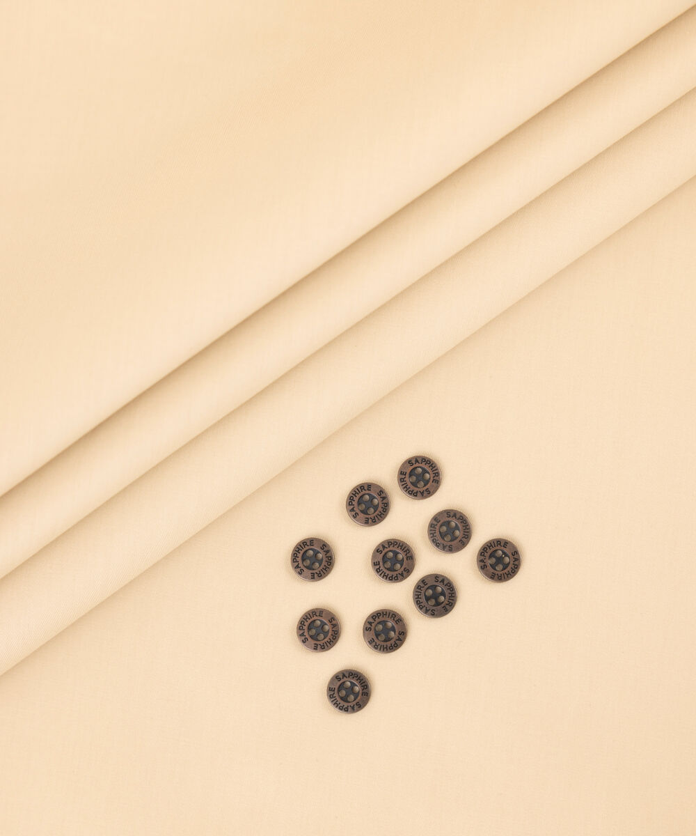 Men's Unstitched 2-Piece Luxury Pima Cotton Beige Suit