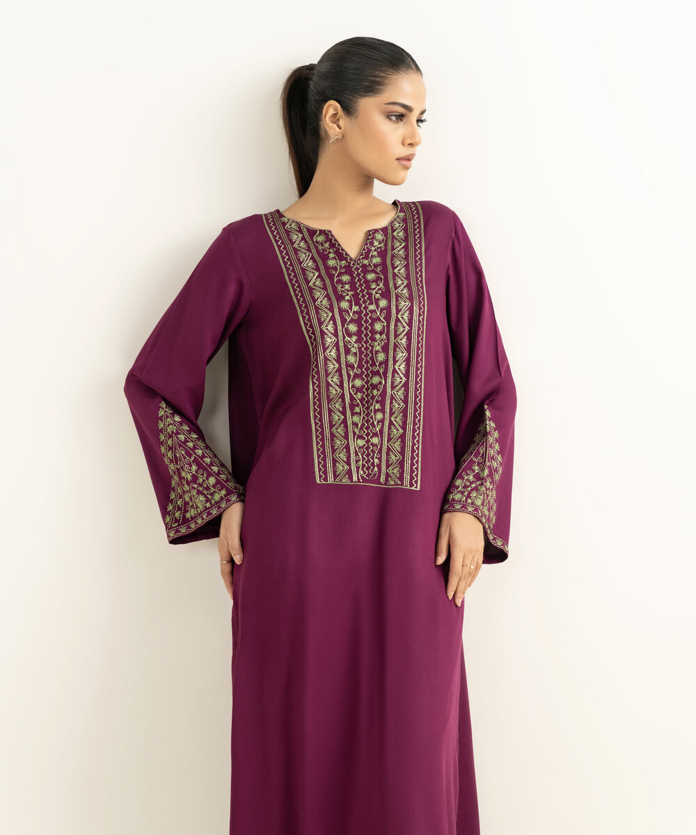 Women's RTW Bedford  Embroidered Purple 2 Piece Suit