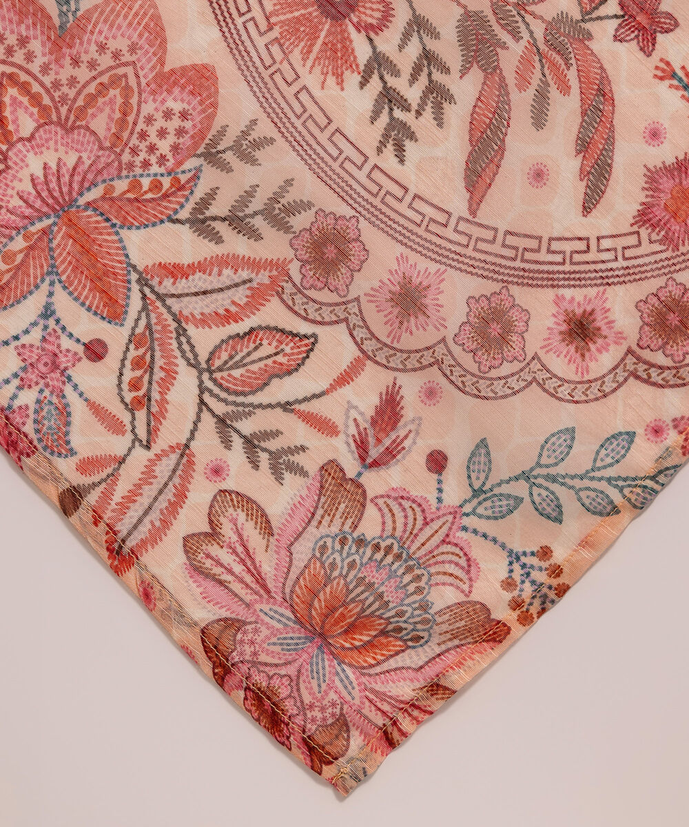 Manaar Printed Peach Dupatta