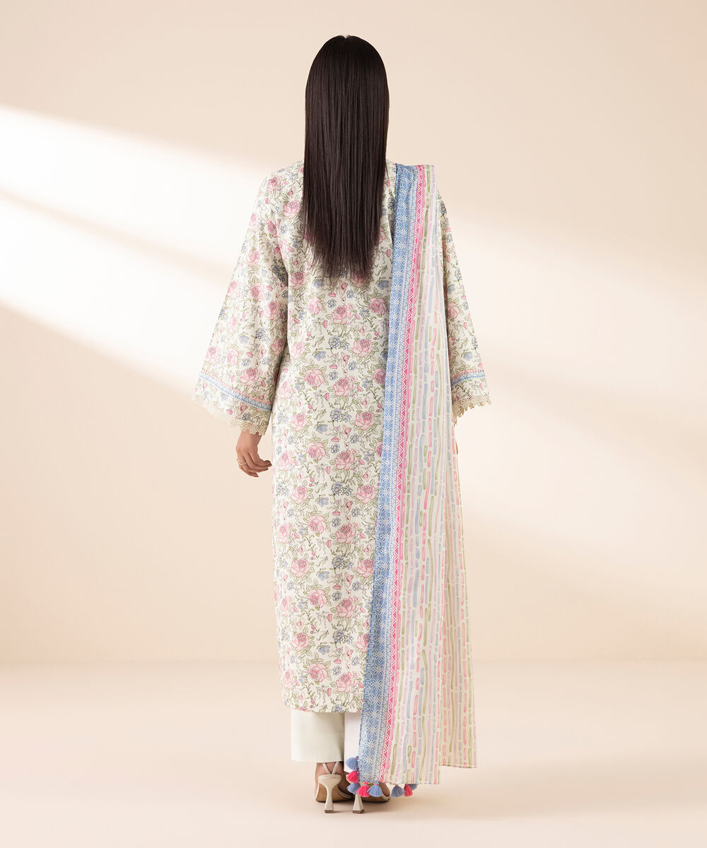 Women's Unstitched Lawn Printed Multi 3 Piece Suit