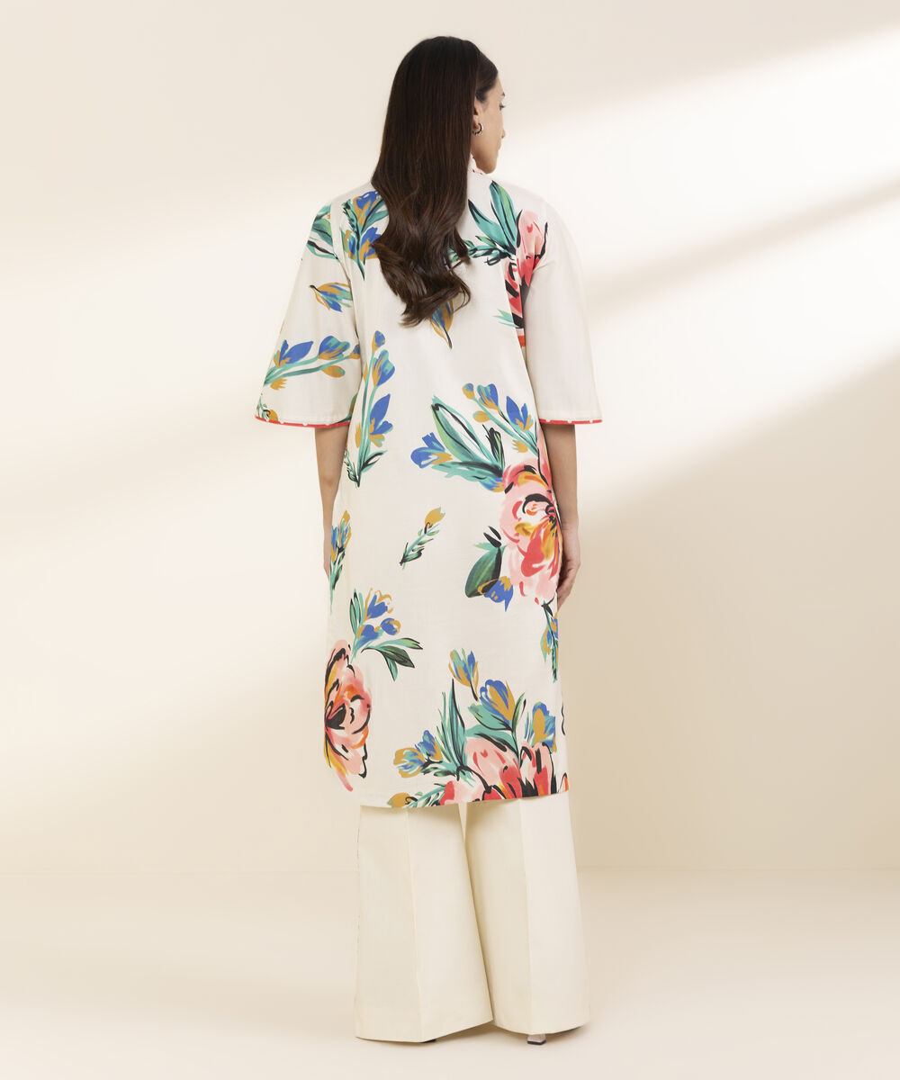 Unstitched Women's Off White Lawn Shirt