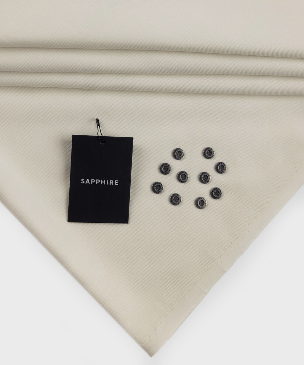 Men's Unstitched Two-Piece Premium Cotton Satin Off White Suit.