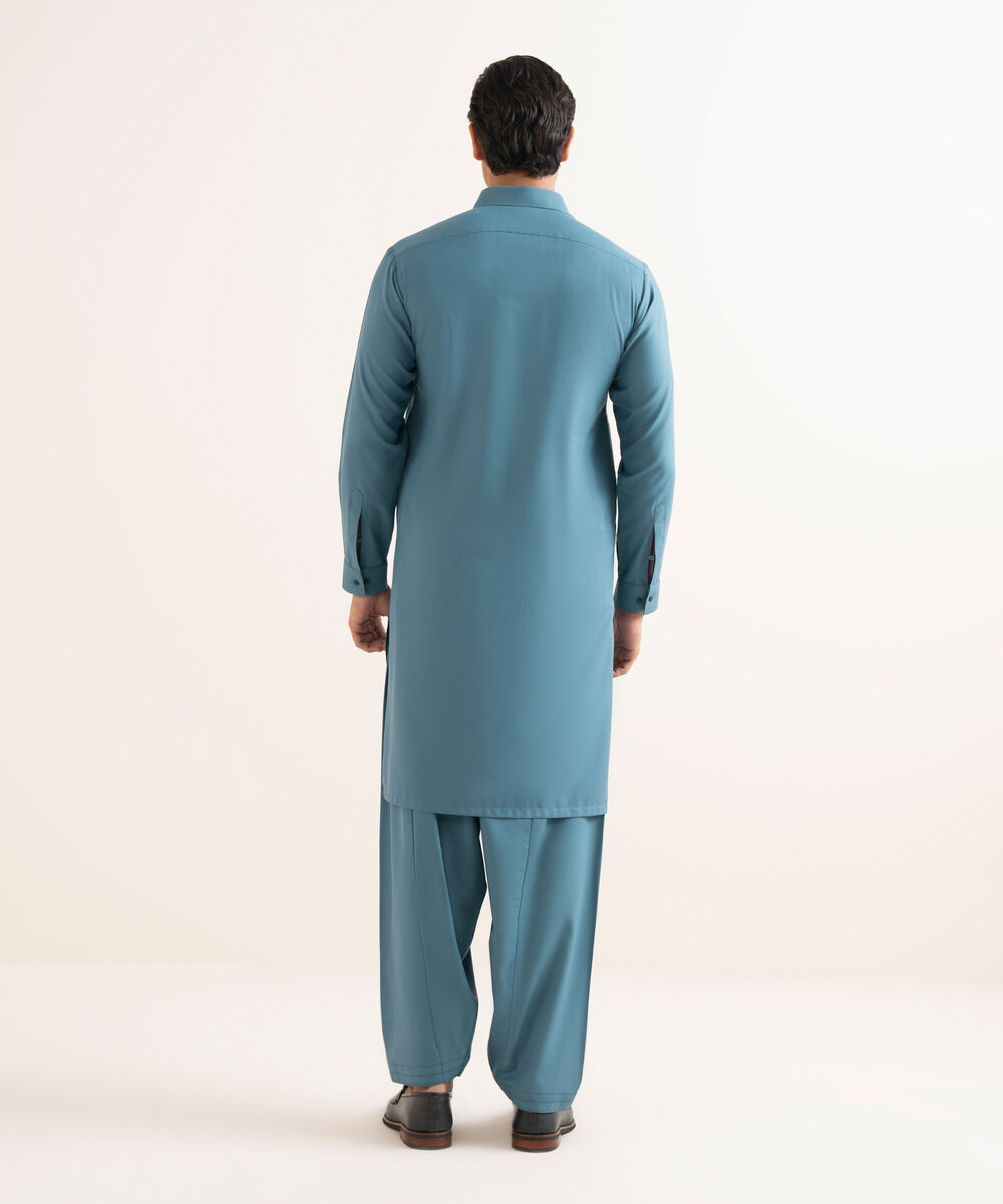 Men's Stitched Premium Wash & Wear Blue Suit