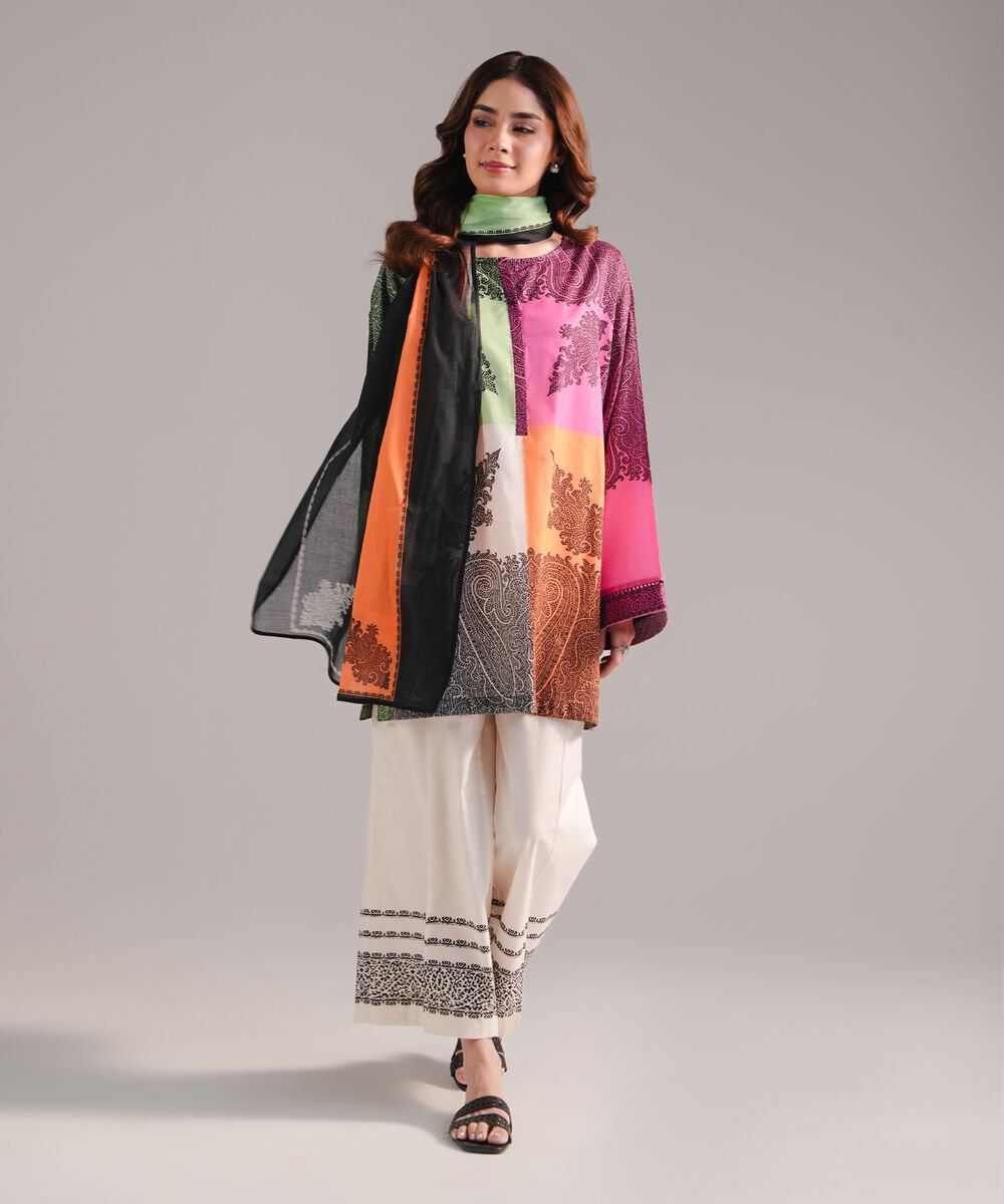 Lawn Printed Black Dupatta