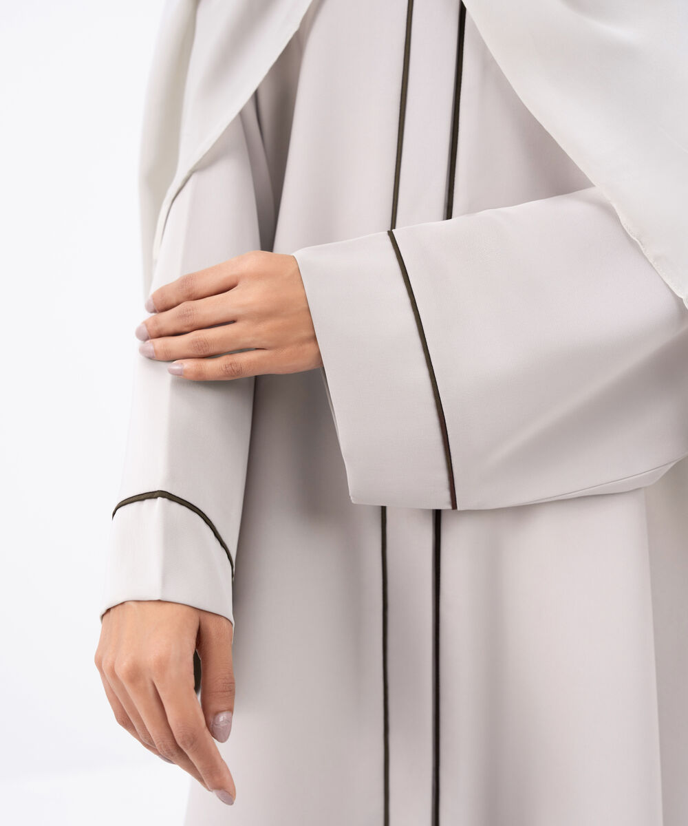 Women's Grey Polyester Abaya