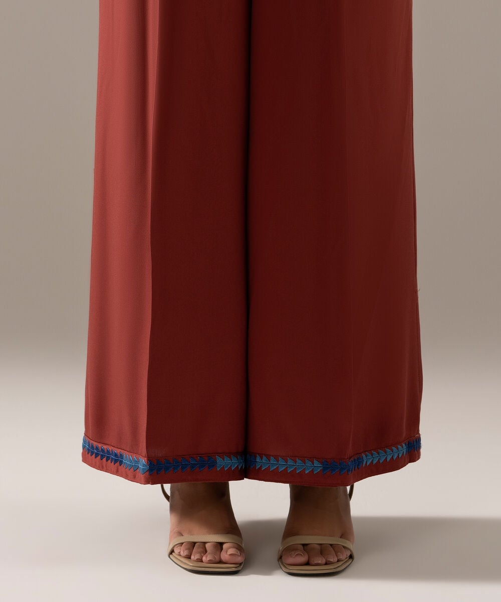 Women's RTW Bedford Solid Mauve Flared Pants
