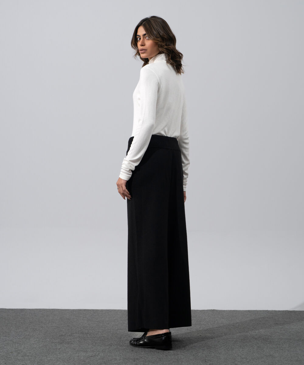 Women's Western Wear Black Pull-On Knit Culottes