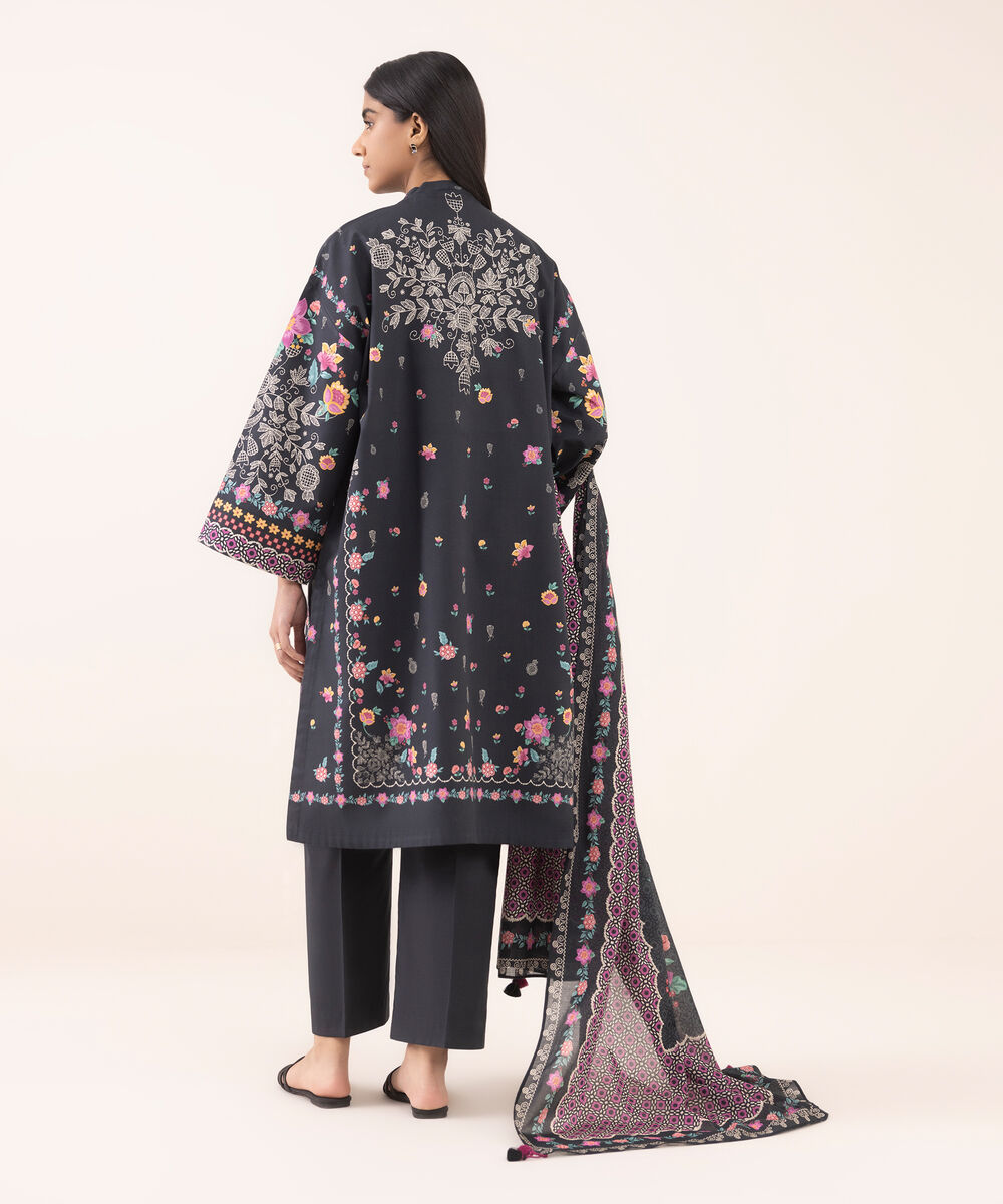 Women's Unstitched Cotton Printed Three Piece Suit