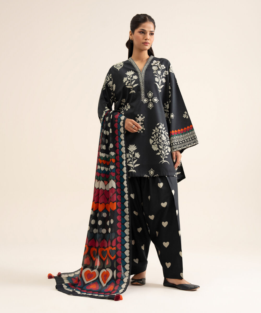 Women's Unstitched Textured Voile Multi Dupatta