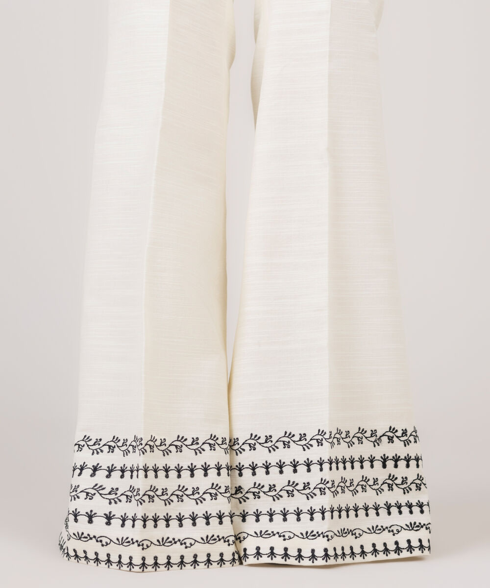 Women's Unstitched Khaddar Embroidered Trousers Fabric