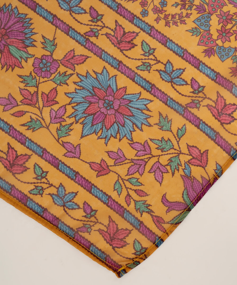 Women's Blended Tissue Mustard Printed Dupatta