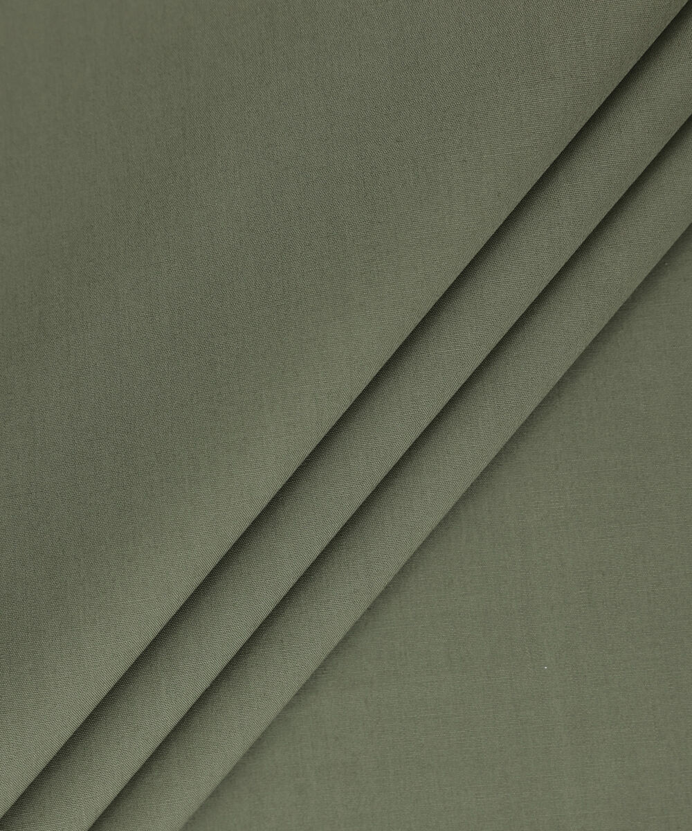 Men Unstitched Cotton Green Full Suit Fabric