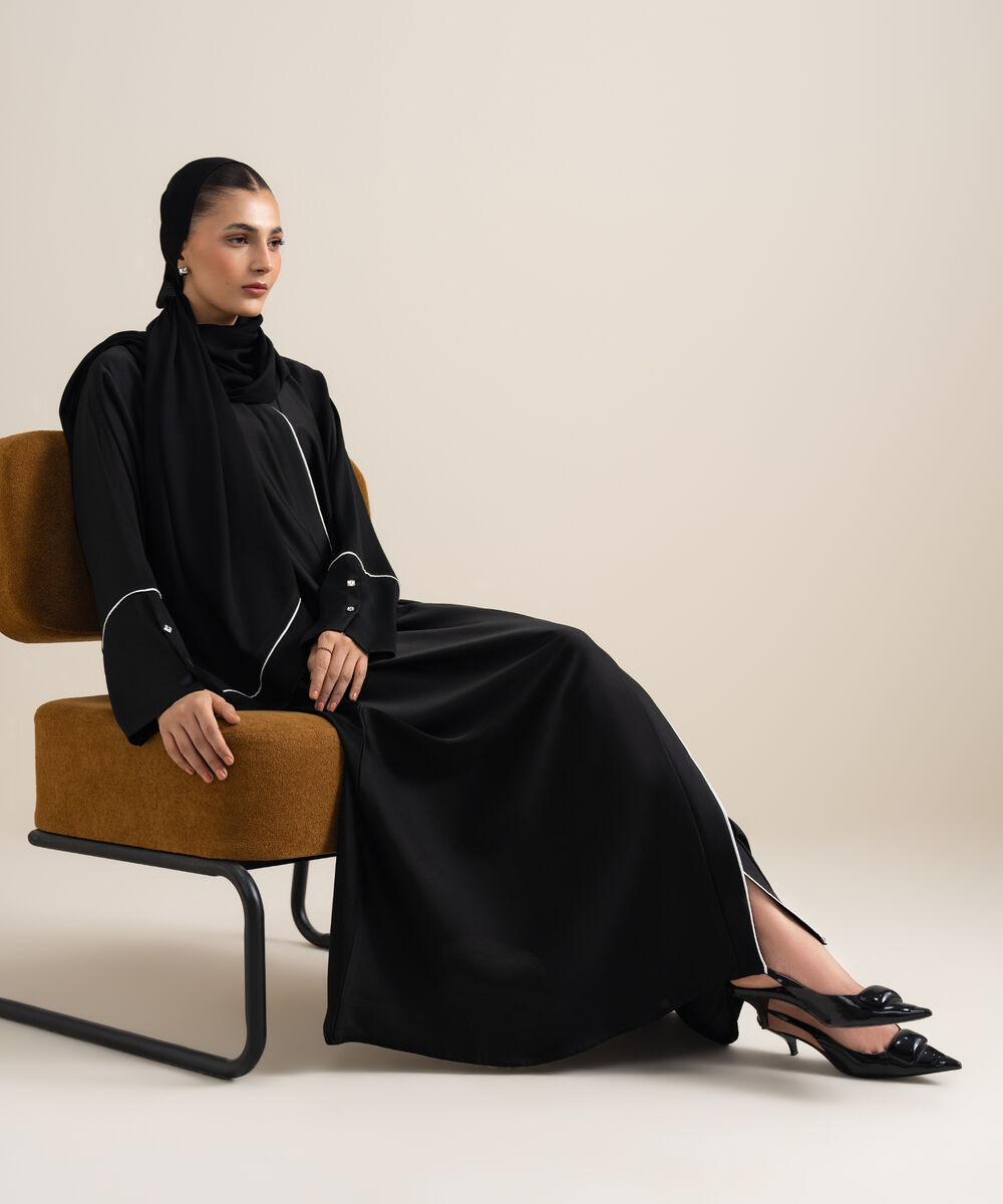 Women's Black Regular Abaya Set