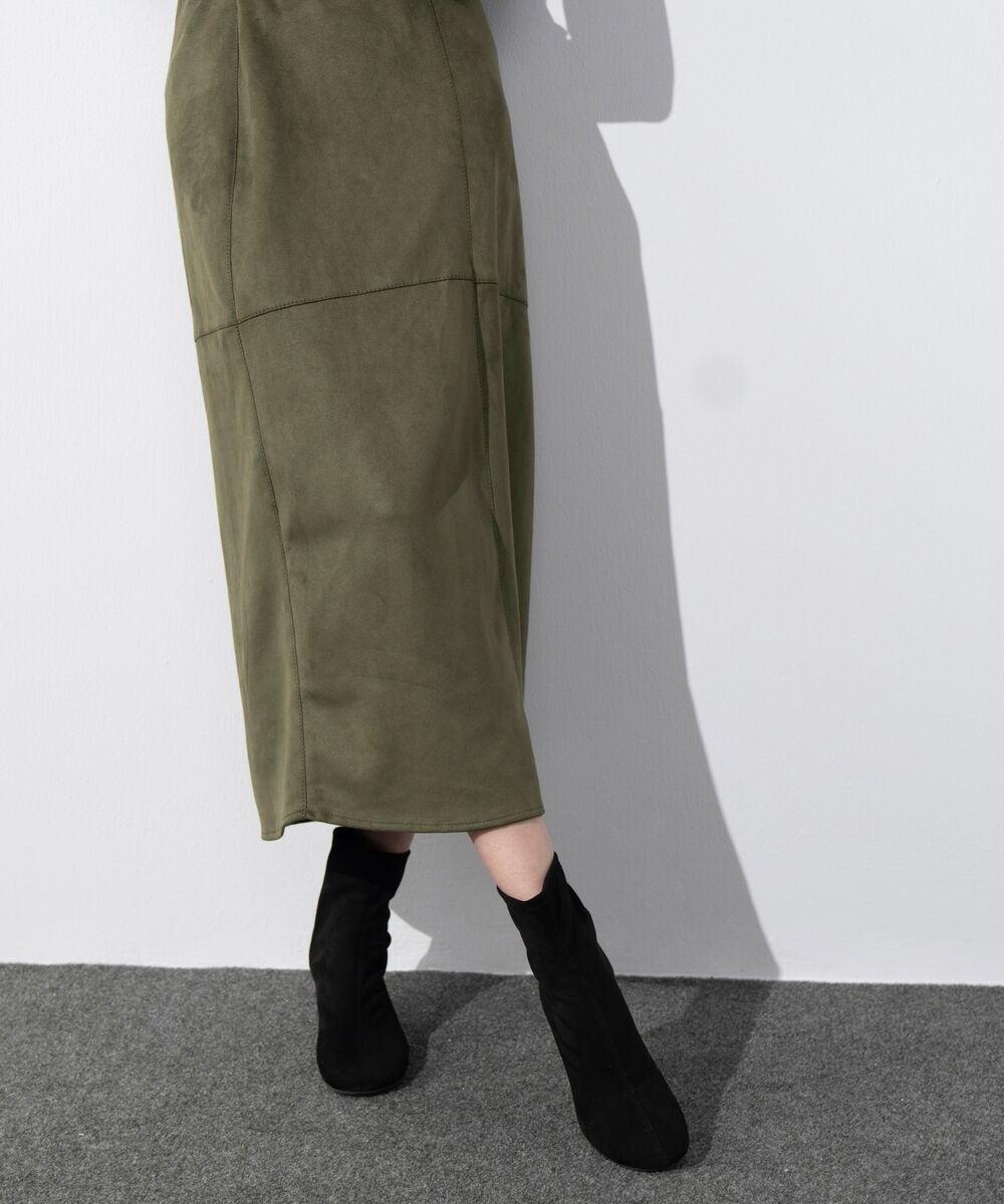 Women's Western Wear Green Faux Suede Skirt