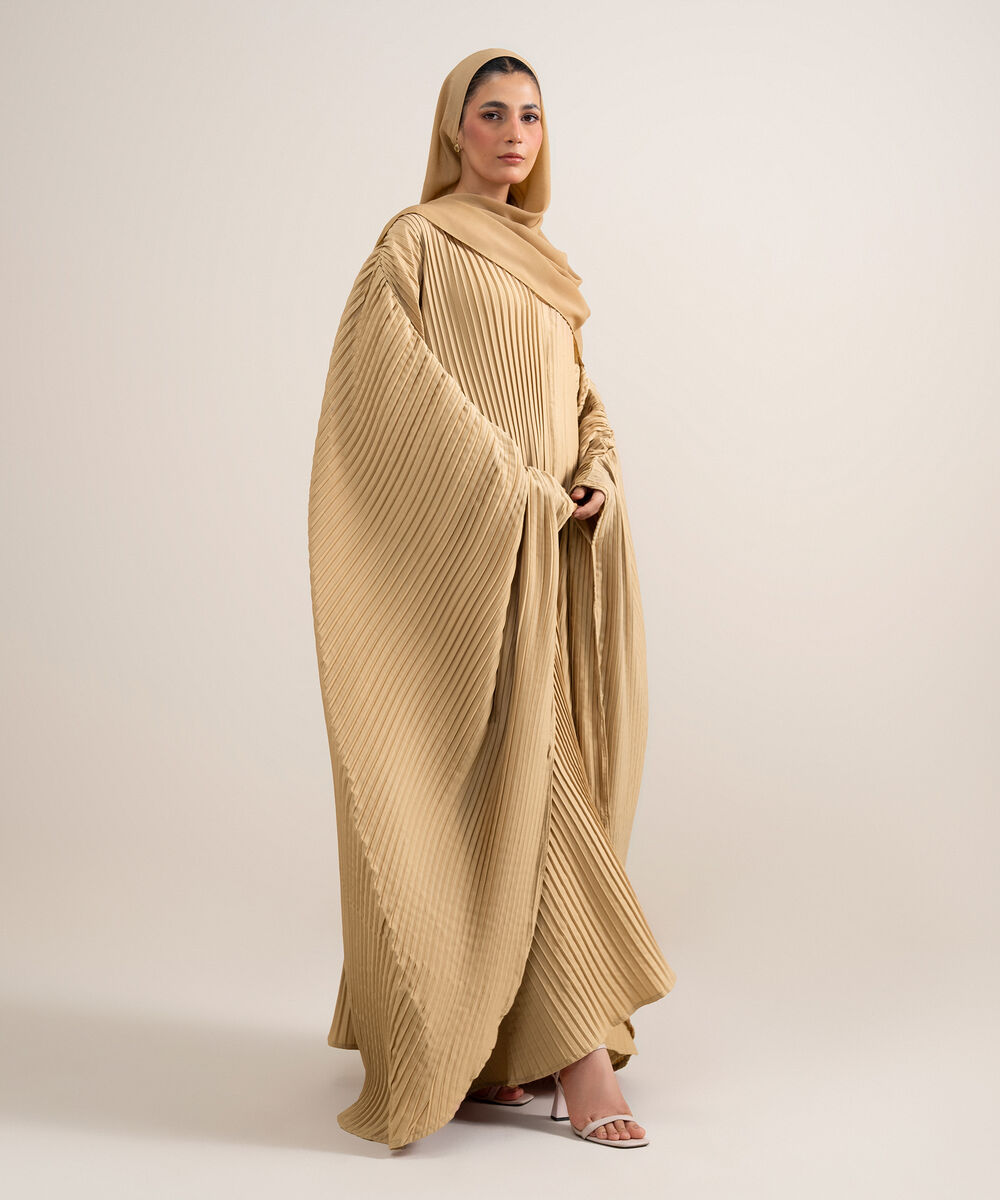 Women's Peach Kaftan Abaya Set