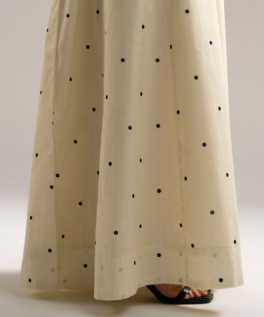 Women's RTW Cross Hatch Printed White Lehnga