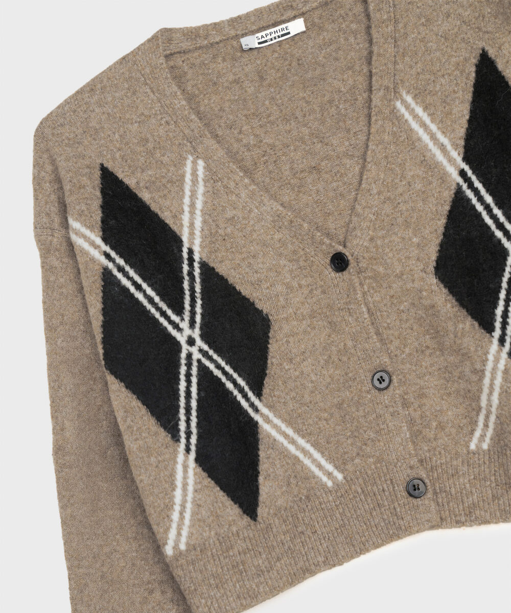 Women's Western Wear Beige Knit Cardigan