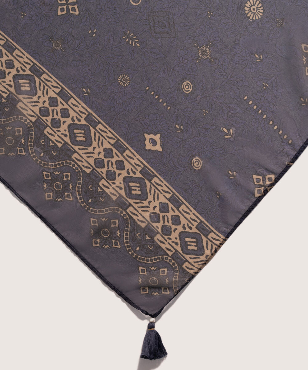 Blended Chiffon Printed Black Dupatta