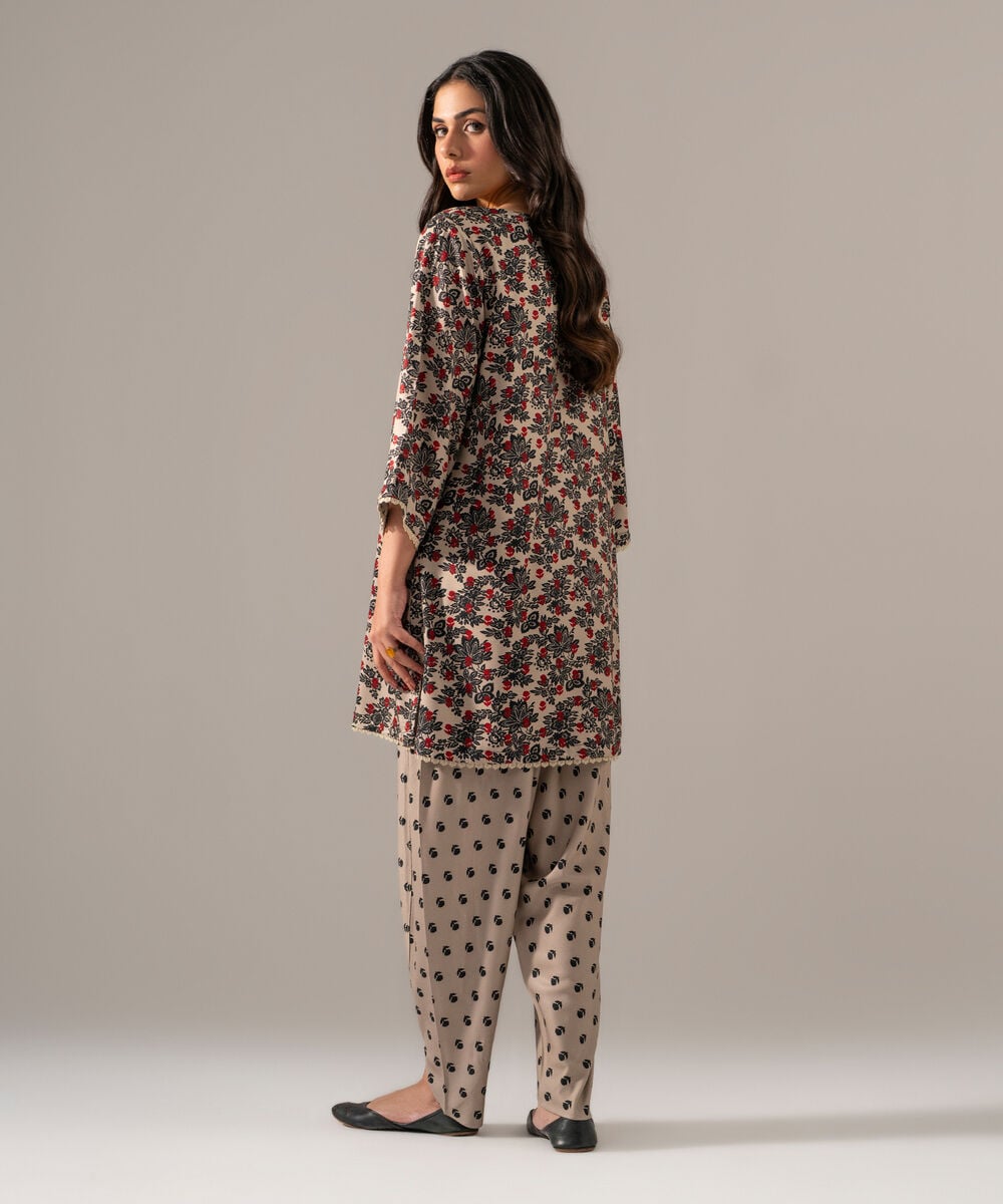 Women's RTW Viscose Marina Printed Grey Straight Shirt