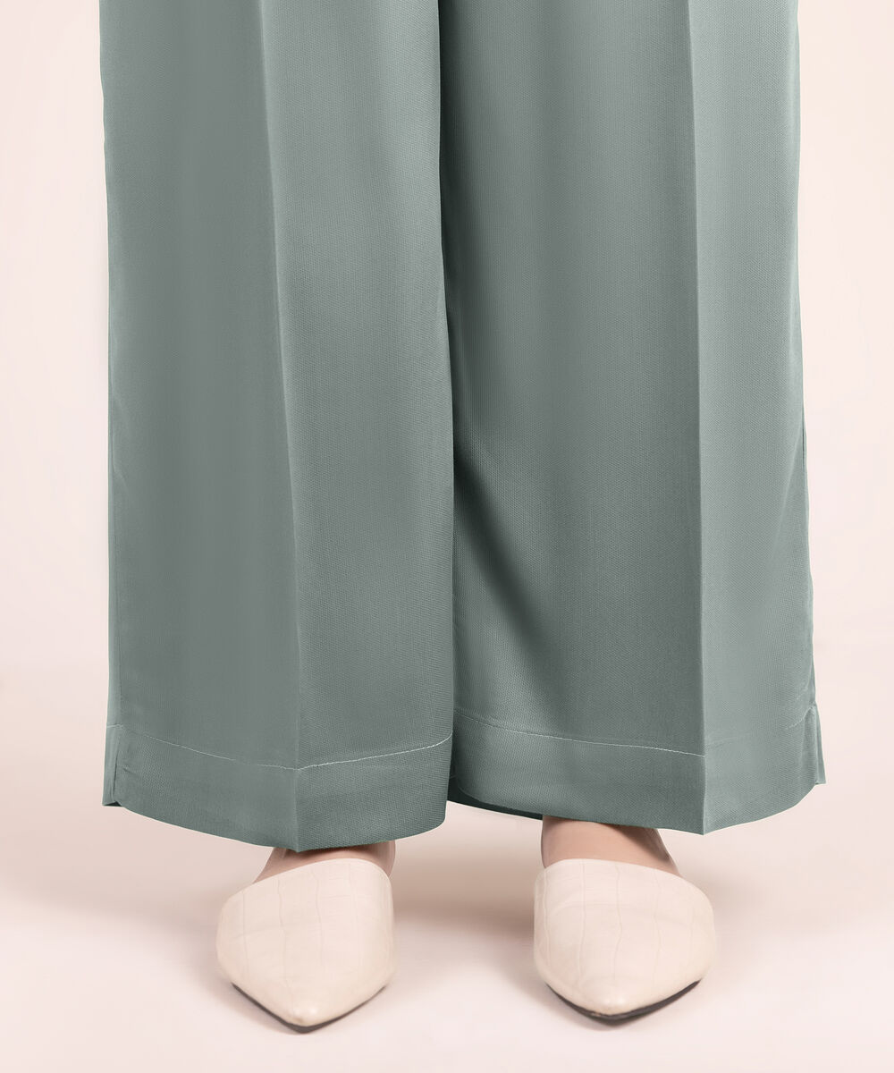 Women's RTW Linen Viscose Solid Grey Culottes