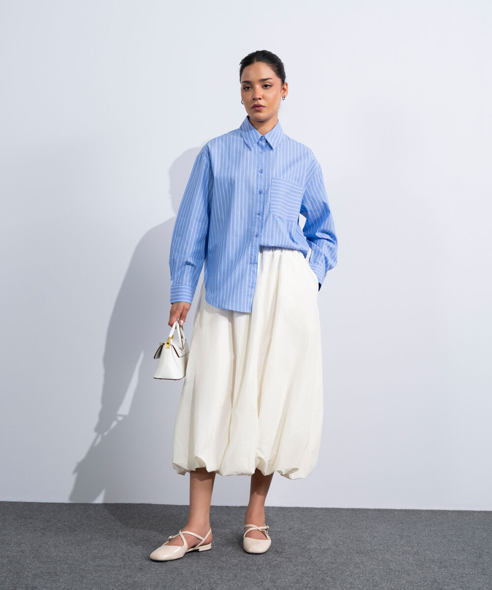 Women's Western White Balloon Skirt