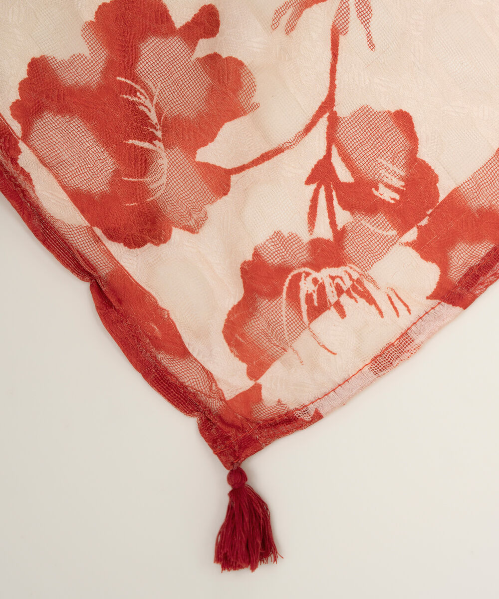 Brochea Jacquard Printed Orange Dupatta