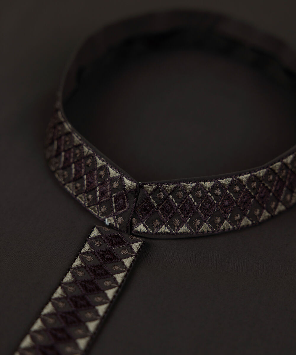 Men Unstitched Wash & Wear Maroon Full Suit Fabric