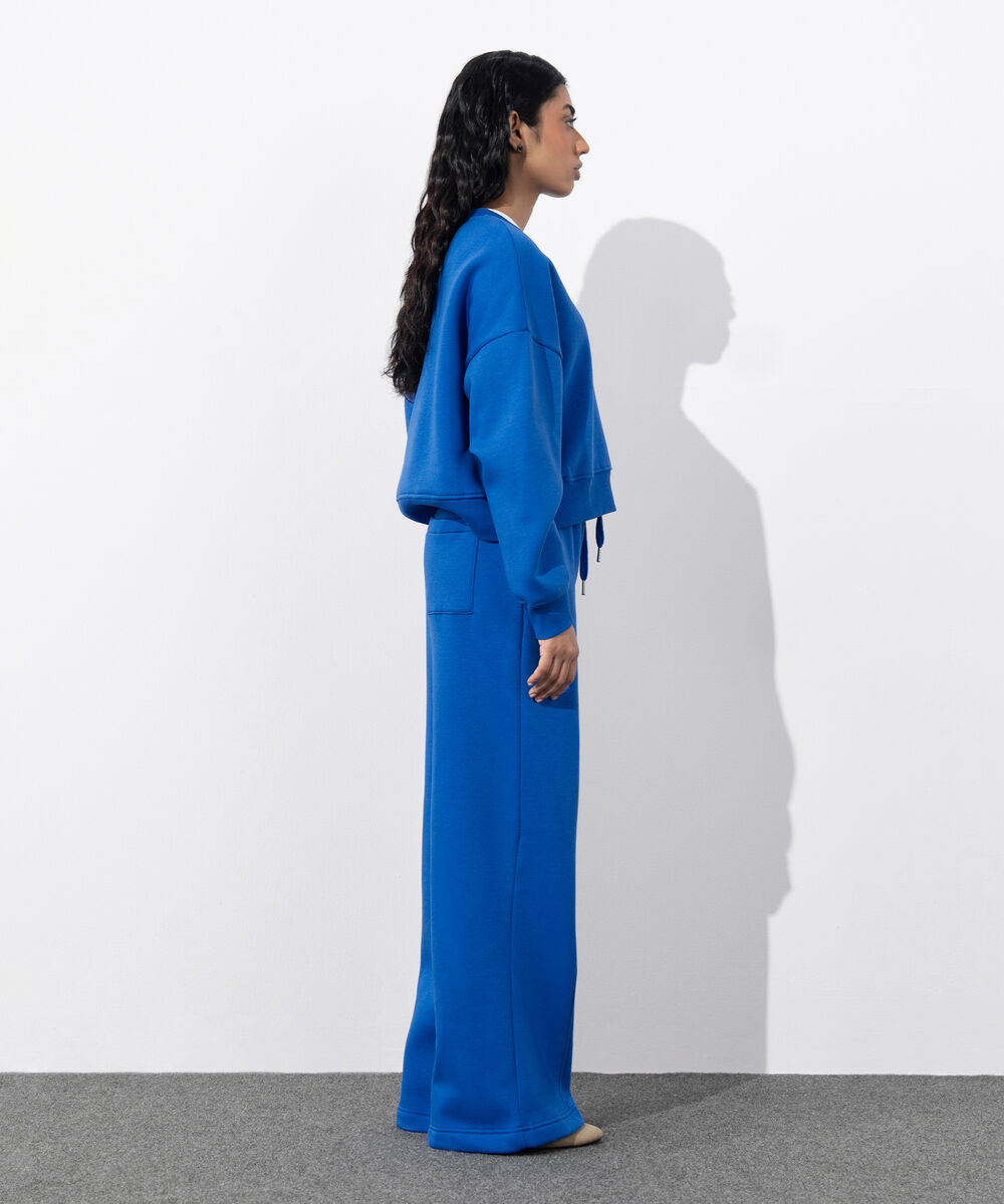 Women's Western Wear Blue Pull-On Fleece Trousers