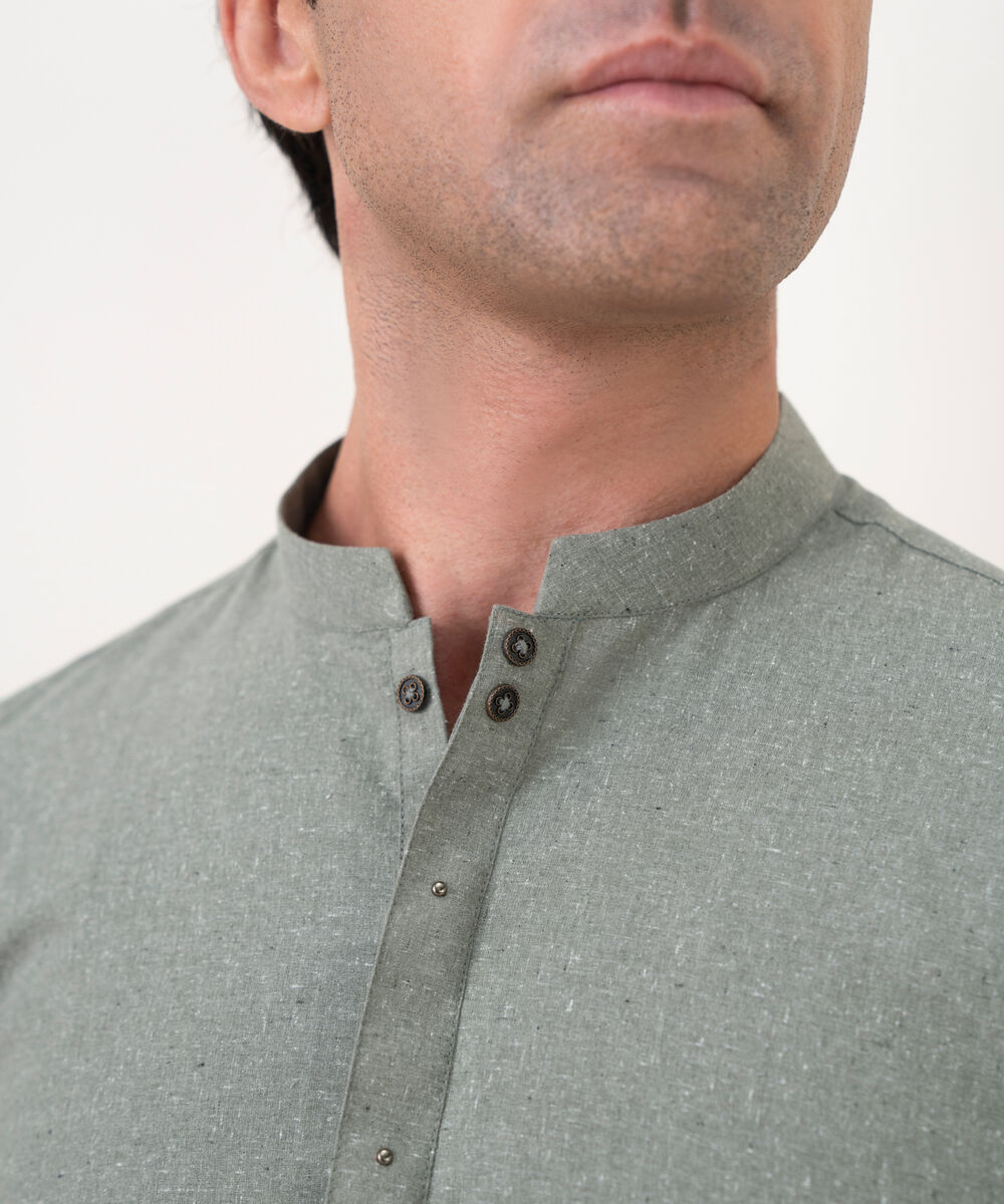 Men's Viscose Plain Green Kurta Trousers