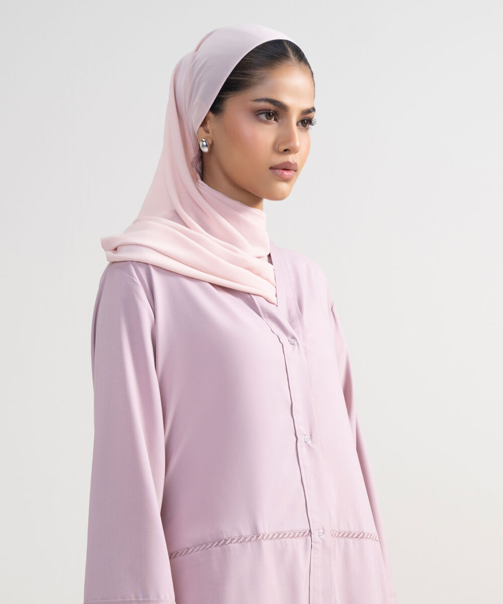 Women's Dusty Pink Kimono Abbaya Set