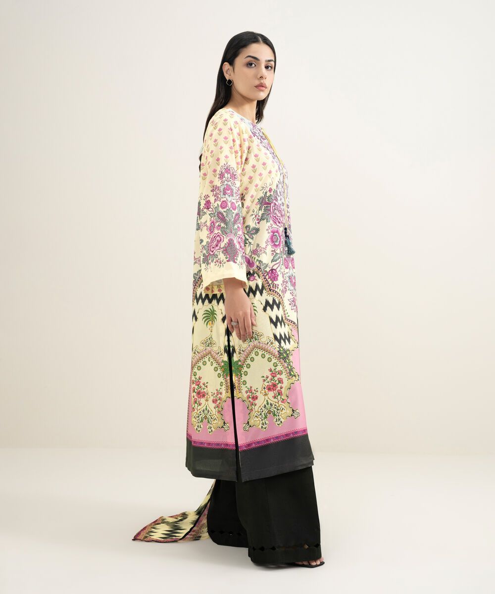 Women's RTW Blended Grip Silk Printed 3 Piece Suit