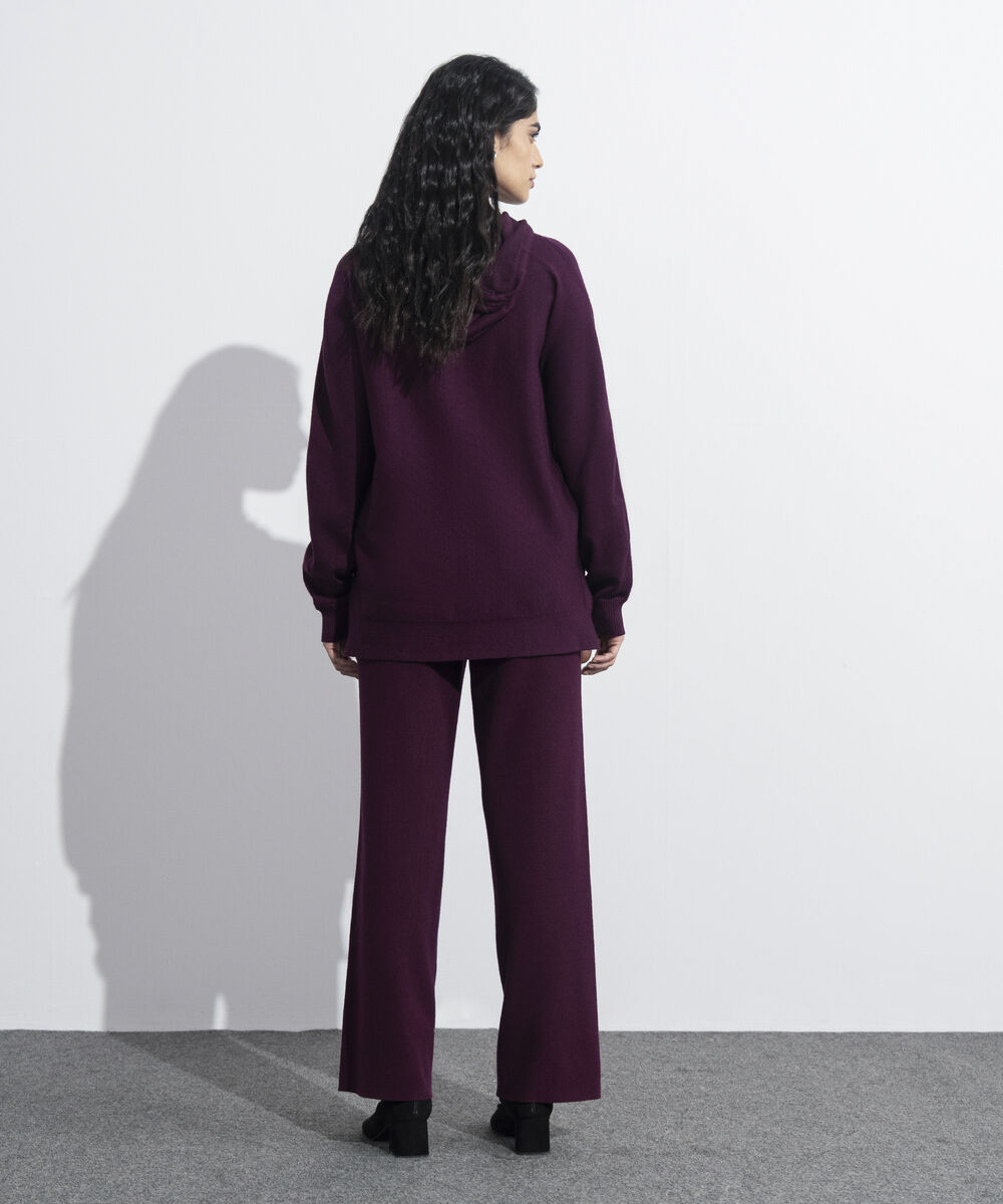 Women's Western Wear Merlot Kimono Knit Hoodie