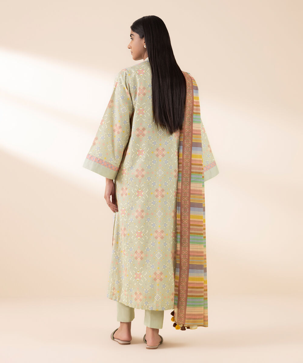 Women's Unstitched Lawn Printed Multi 3 Piece Suit