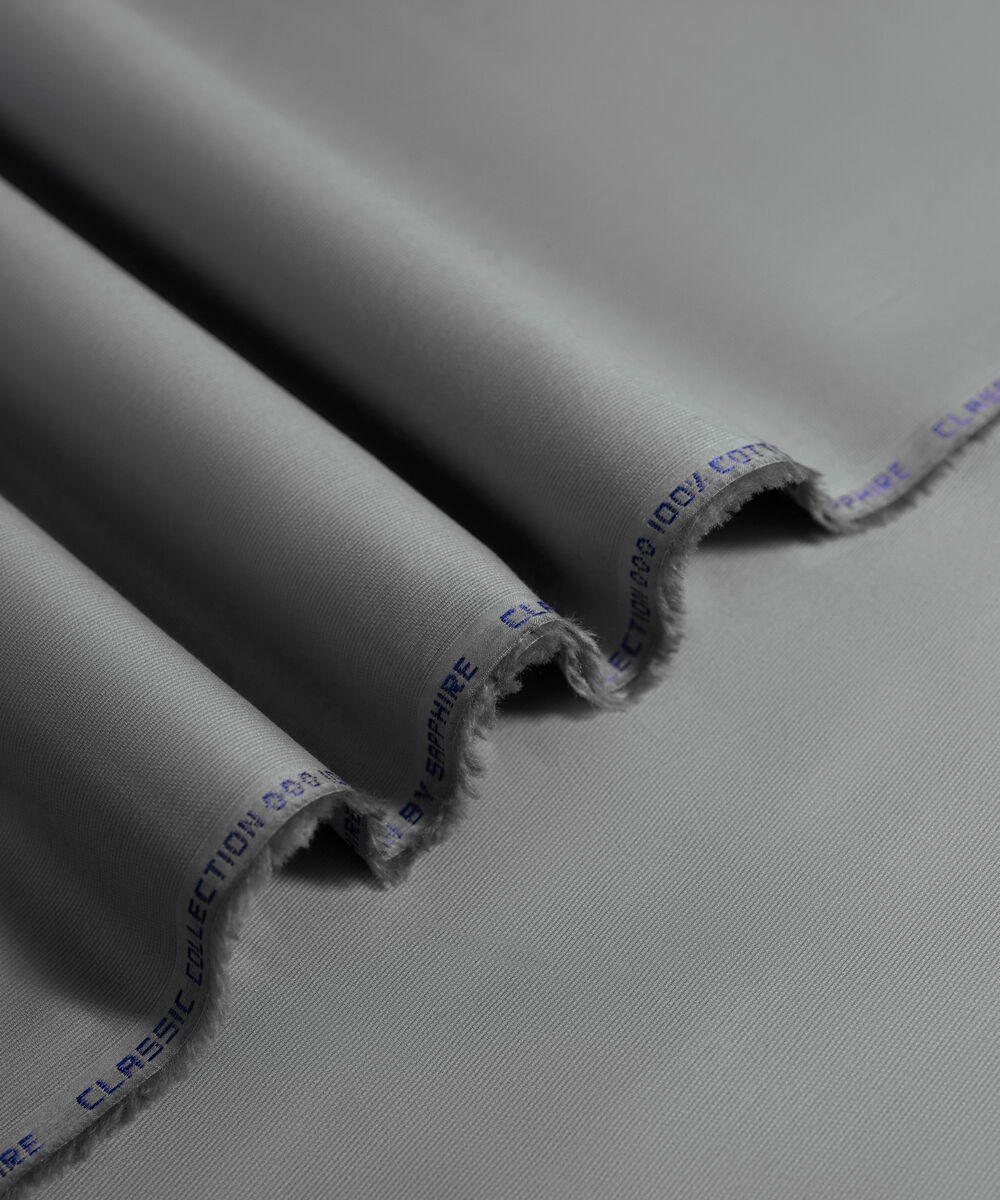 Men's Unstitched 2-Piece Cotton Dobby Slate Grey Suit