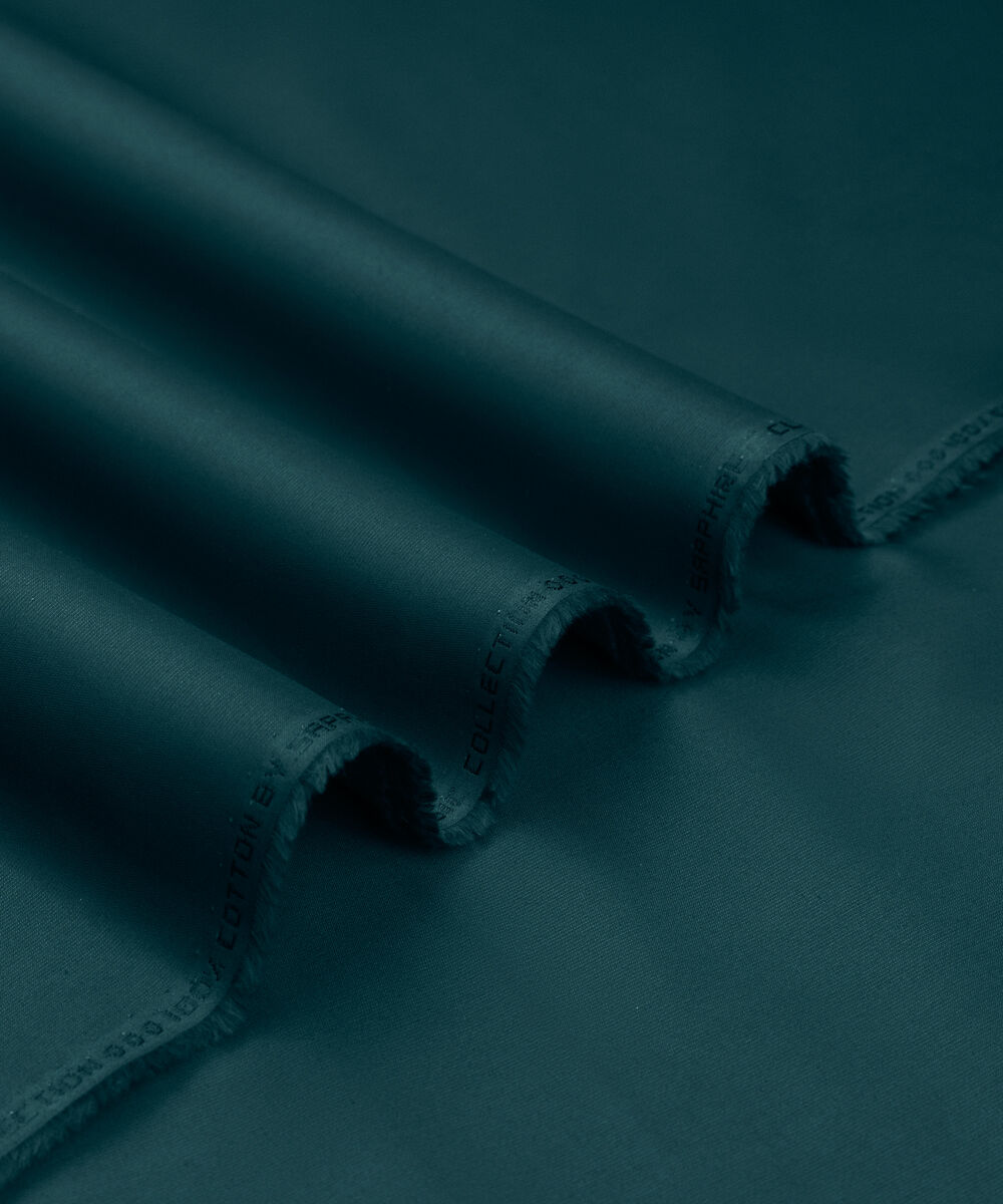 Men's Unstitched Two-Piece Teal Premium Cotton Dobby Suit