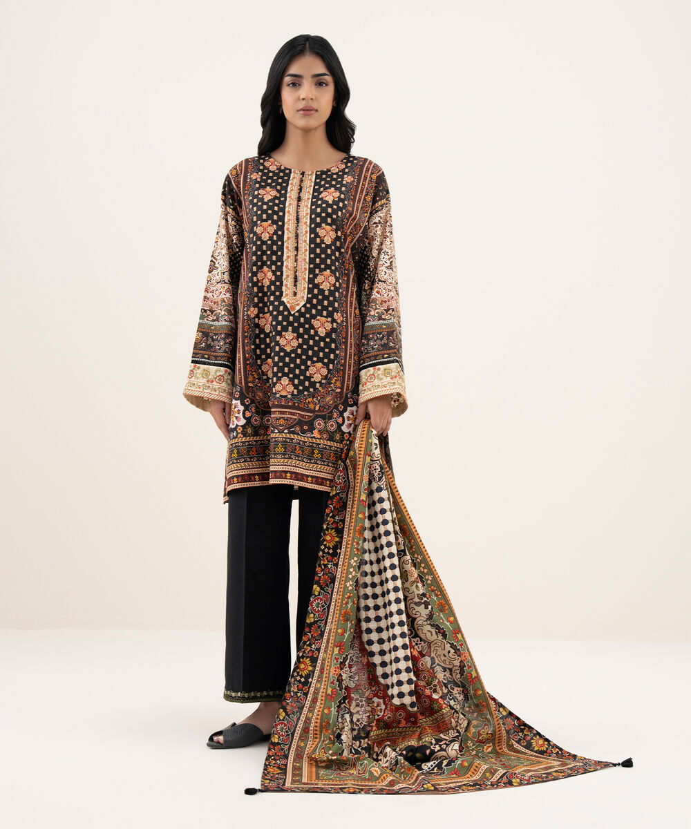 Printed Khaddar Multi Dupatta