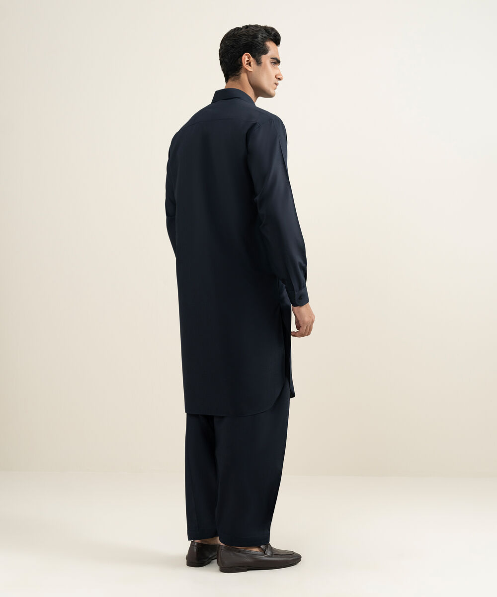 Men's Stitched Navy Kameez Shalwar