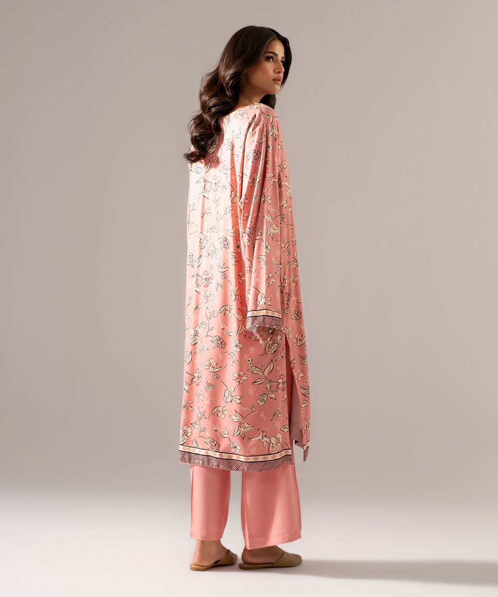Women's RTW Viscose Marina Printed Pink Straight Shirt