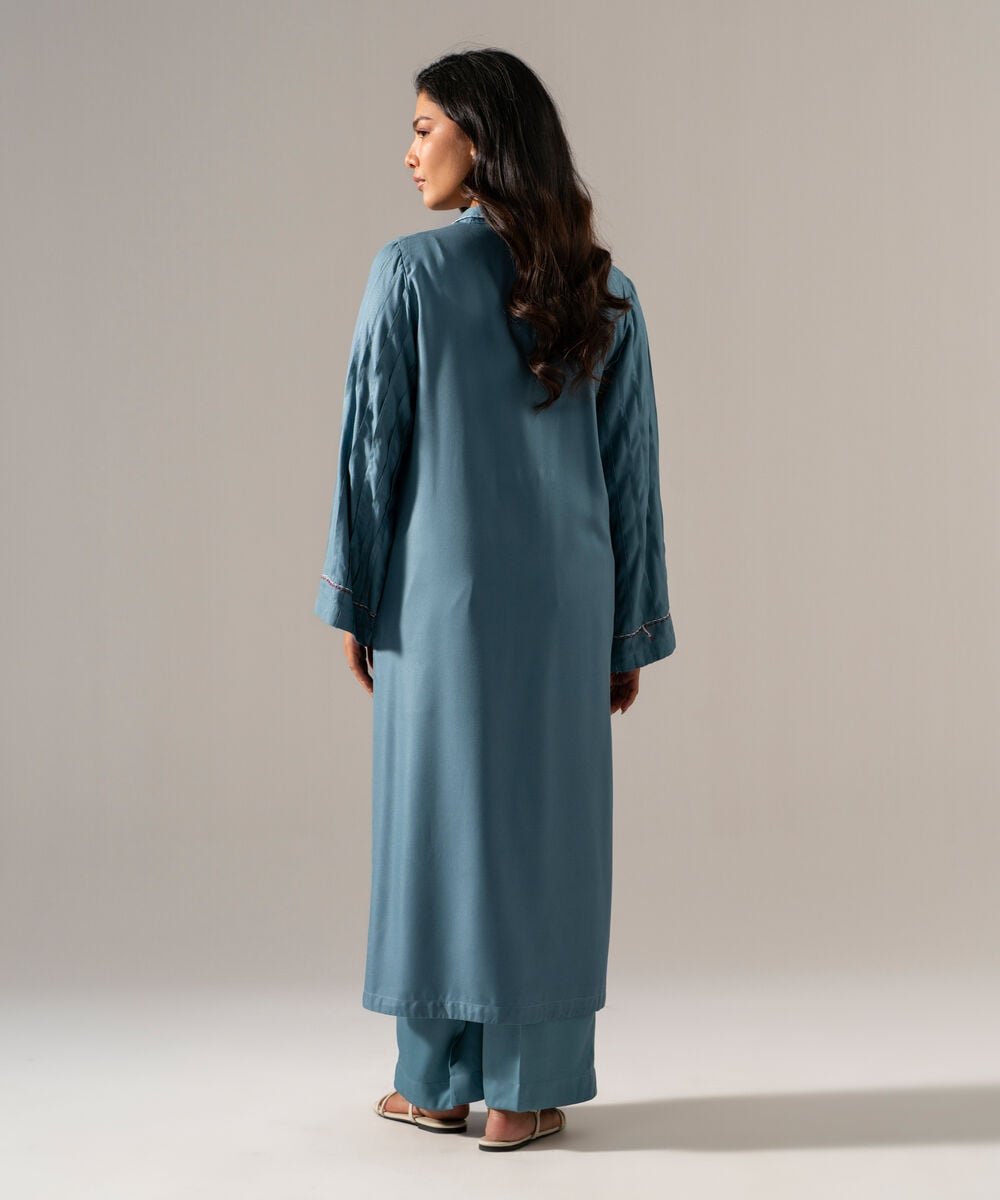 Women's RTW Bedford Solid Blue 2 Piece Suit