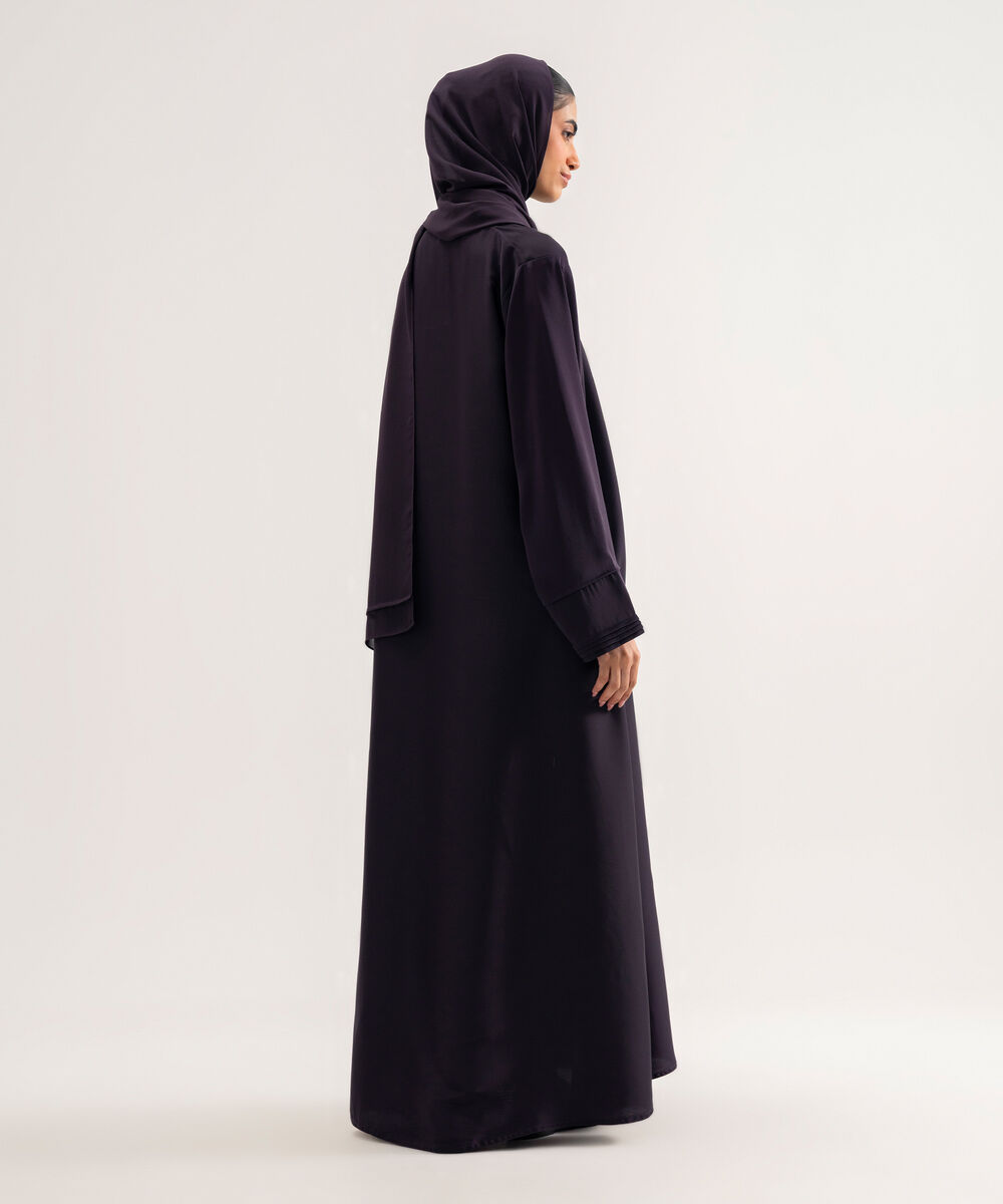 Women's Polyester Purple Regular Abaya Set