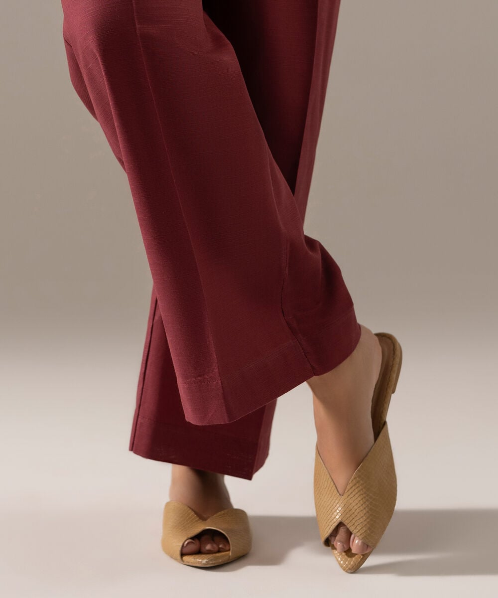 Women's RTW Khaddar Solid Pink Culottes
